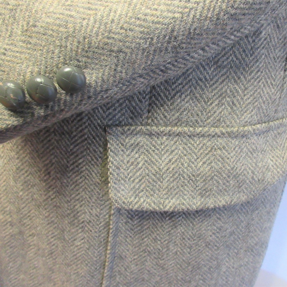 42 R- VTG Mens 100% WOOL SPORT COAT HERRINGBONE - Picture 5 of 7